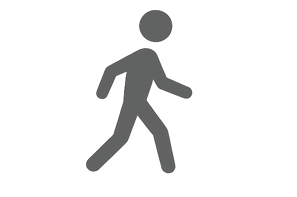 Stick figure walking, representing the Walk stage of the customer success maturity model, where structure begins to form